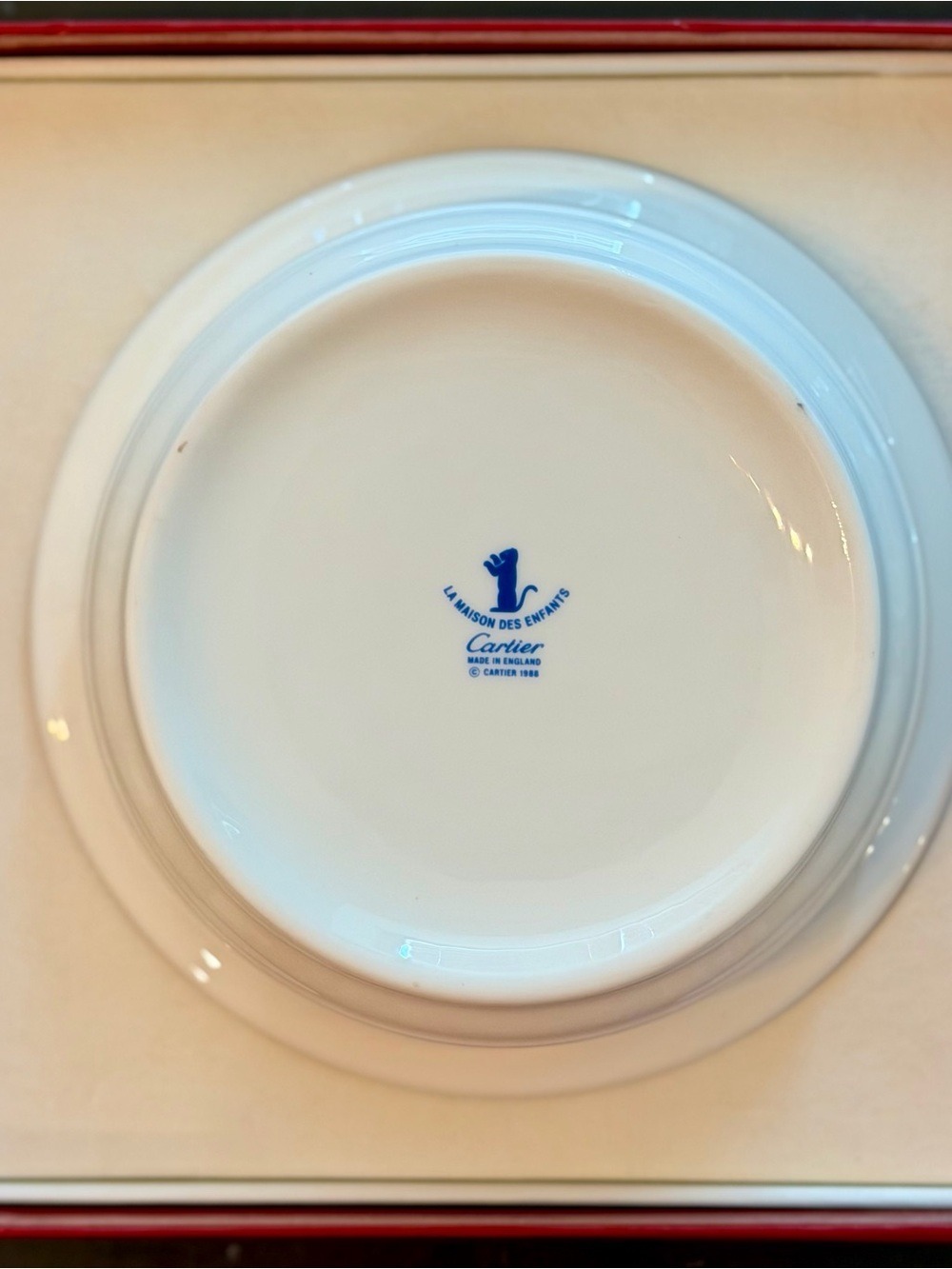 Cartier La Maison des Enfants Baby Plate Bowl Porcelain Blue Panther Vintage 88 - Picture 2 of 7